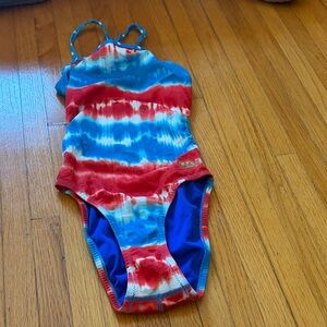 Speedo Kids One Piece - Vibrant Red and Blue